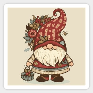 Cottagecore Santa Gnome Sticker